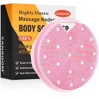 Canroom Heavy Duty Silicone Body Scrubber - Zinc Infused - Exfoliating Body Wash Scrubber Loofah For Lymphatic Drainage,Cellulite,Blood Circulation-Pink