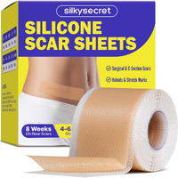 Silkysecret Silicone Scar Sheets (1.6"" X 60"" Roll - 1.5M), Silicone Scar Tape For Surgical Scars, Keloids & C-Section Scars, Reusable & Washable Scar Patches For Face & Body
