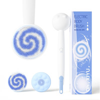 Oh,Xiyu. Electric Back Scrubber For Shower Body Brush, Waterproof Automatic Body Scrubber For Cleansing, Massaging And Exfoliating, Spinning Bath Brush With 2 Heads & 3 Speed Modes, Coconut Milk White