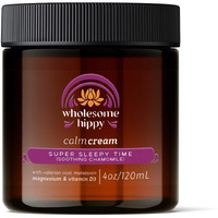 Wholesome Hippy Super Sleepytime Calm Cream - Nighttime Body Butter With Magnesium, Melatonin, Valerian & Chamomile - All Natural Moisturizer For Bedtime Routine - 4Oz