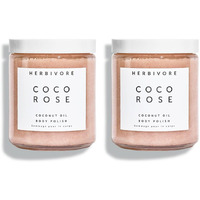 Herbivore Coco Rose Exfoliating Body Scrub + In-Shower Moisturizer With Coconut Oil, Shea Butter + Pink Clay For Softer, Smoother Skin | Vegan, Plant-Based, Cruelty-Free, 237 Ml / 8 Oz (2-Pack)