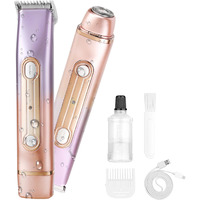 Wnj 2 In 1 Women Electric Shaver - Dual Head Bikini Trimmer - Ipx7 Waterproof - Wet & Dry Use - Body Hair Trimmer And Facial Hair Remover For Bikini, Underarm Leg, Private Area, Arm, Body, Face