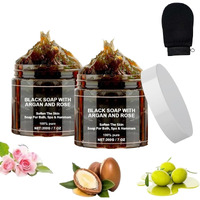 Morocco Black Soap With Argan And Rose, Zawina Morocco Black Beldi Soaps, Blacks Soap Bar Exfoliating Soaps, Zawina Moroccan Blacksoap Hammam, Moroccos Body Scrub With Exfoliating Glove (2)