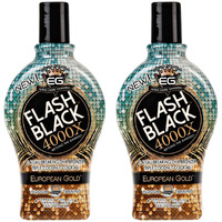 2-Pack European Gold Flash Black 4000X Indoor Tanning Lotion With Time-Release Dha Bronzers Tanning Bed Lotion And Outdoor Sun Tan Lotion 12 Fl Oz