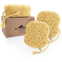Myhomebody Bath Sponge, Foam Loofah, Body Scrubber For Bathing, Exfoliating Shower Pouf For Shower - Large Size, Lots Of Lather, Square, 3 Pack