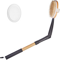 Easace Long Handle Bath Body Brush & Lotion Applicator For Back Scrubber, Shower Brush With Soft Bristles For Wet Or Dry
