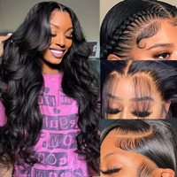 Uandm 5X5 Hd Lace Closure Wigs Human Hair Pre Plucked 5X5 Body Wave Lace Front Wigs Human Hair Wig 180% Density Glueless Wigs 5X5 Body Wave Closure Wig For Women 24 Inch