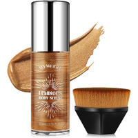 Mymerry Body Shimmer Oil, Suncreen 50Ml Liquid Highlighter Bronzer Body Glitter Oil Long Lasting Moisturizing Makeup Lotion Illuminate Serum Glow Shimmer Skin 1.7 Fl Oz(Bronze Gold #02)