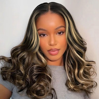 Mscoco Highlight Balayage Wear And Go Glueless Wigs Human Hair Pre Plucked Pre Cut 6  5 Loose Body Wave Hd Lace Closure Wigs Human Hair For Black Women Pre Bleached Knots 180% Density 18Inch