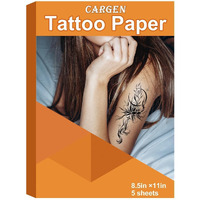 Cargen Printable Temporary Tattoo Paper For Inkjet & Laser Printer Diy Hand-Painted Image Transfer Decals For Body Custom Tattoo Papers For Party Birthday Halloween-8.5 * 11 Inch -5 Sheets