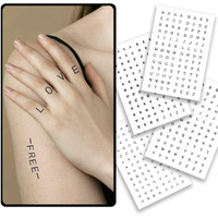 Charlnet English Letters Semi-Permanent Tattoos For Adult - 2 Weeks Long Last Letters Fake Tattoos For Women Men Finger Neck Body/Fades Naturally/No Reflection/Waterproof,Diy Letters Stickers