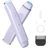 Qreeyx Bikini Trimmer Electric Razors For Women, 2-In-1 Dual-Head Cordless Body Hair Trimmer Facial Hair Removal For Face Lip Chin Pubic Underarm Legs, Ipx6 Waterproof, Gifts For Women