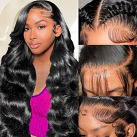 Larvob 13X6 Hd Lace Frontal Wigs Human Hair 200 Density Body Wave Lace Front Wigs Human Hair Pre Plucked Glueless Body Wave Wig With Baby Hair Natural Color 22 Inch