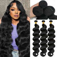 12A Human Hair Bundles 16 18 20 Inch Body Wave Bundles Human Hair 100% Unprocessed Brazilian Virgin Hair 3 Bundle Weave Human Hair Extensions Real Human Hair For Women Natural Black