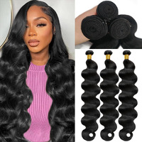 12A Human Hair Bundles 20 20 20 Inch Body Wave Bundles Human Hair 100% Unprocessed Brazilian Virgin Hair 3 Bundle Weave Human Hair Extensions Real Human Hair For Women Natural Black