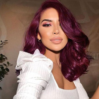 Yingrun 99J Bob Wig Human Hair 13X4 Frontal Lace Wig 14 Inch Body Wave 180% Density Burgundy Hd Transparent Lace Front Wigs Human Hair Wigs For Black Women Pre Plucked Red