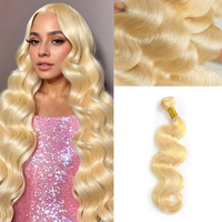 Body Wave 613 Bundles Human Hair Blonde One Bundle 28 Inch Natural Brazilian Virgin Unprocessed Human Hair Extensions Soft And Silky No Smelling Can Be Straightened And Dyed 100G