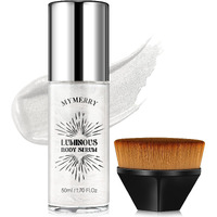 Mymerry Body Shimmer Oil, 50Ml Sunscreen Liquid Highlighter Bronzer Body Glitter Oil Long Lasting Moisturizing Makeup Lotion Illuminate Serum Glow Shimmer Skin 1.7 Fl Oz(Shining White #03)