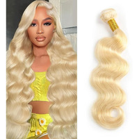 Blonde Human Hair Bundles Body Wave 613 Bundles 26 Inch 100% Unprocessed Brazilian Virgin Remy Sew In Hair Extensions Silky And Soft No Tangle Multipurpose 100G