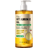 Yoken Vitamin E Oil 8 Fl Oz Organic Vitamin E Oil For Skin 70,000 Iu Vitamine Oils For Scars Hair,Face,Nail,Scalp Perfect Bath And Body Oil Cold Pressed Hexane Free Non-Gmo Gluten Free Formula