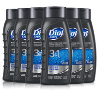 Dial Men 3In1 Body, Hair And Face Wash, Hydro Fresh, 16 Fl Oz, Pack Of 6