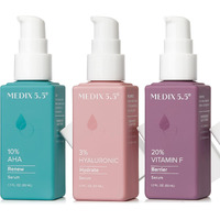 Medix 5.5 Anti Aging Body & Face Serum 3Pc Bundle, 10% Aha Exfoliating Serum + 3% Hyaluronic Acid Hydrating Serum + 20% Vitamin F Oil Body Booster & Facial Serum For Daily Skin Care Routine