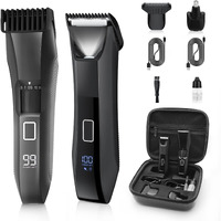 Manscape 4-In-1 Men's Body & Beard Trimmer - Groin, Pubic, And Ball Hair Shaver With No-Nick Technology, 20-Length Adjustable Beard Styler, Nose Trimmer, Ipx7 Waterproof, Led Display, Travel Case