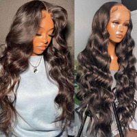 Lemoda Full 13X4 Body Wave Lace Frontal Virgin Human Hair Wigs 32Inch Top 15A Hd Transparent Lace Frontal Wig 210% Density Unprocessed Human Hair Wigs Natural Hairline