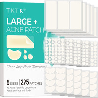 Tktk Large Pimple Patches For Face, 68 X 27 Mm Xl Hydrocolloid Bandages, Big Acne Patches For Body, Forehead, Chin, Nose, Chest And Back Blemish Zit Breakouts (Strip, Contoured, Dot 5 Sizes 136 Count)