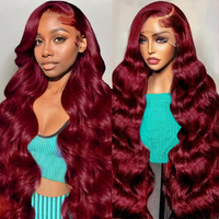 Oovvda 99J Burgundy Lace Front Wigs Human Hair 13X4 Hd Body Wave Lace Front Wigs Human Hair Pre Plucked 200 Density Red Wigs For Women Wigs Human Hair 24 Inch
