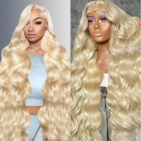 Goalroya 42 Inch 613 13X6 Lace Front Wig Human Hair 200% Density 613 Lace Front Wig Human Hair Pre Plucked For Women 613 Hd Lace Frontal Wigs Body Wave Blonde Wig