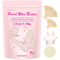 Coconut Hard Wax Beads For Hair Removal - 2.5Lb/40Oz Large Refill For Waxing Kit With 20 Sticks, For Sensitive Skin, Brazilian, Bikini, Underarms, Face And Body