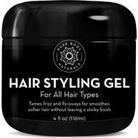 Pure Body Naturals Hair Gel For Men, Natural Ingredients With Hydrating Aloe For Firm, Healthy Hair, 4 Fl Oz