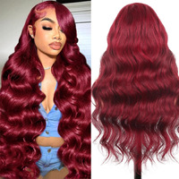 Kesenmu 99J Burgundy Lace Front Wigs Human Hair,13X6 Hd Body Wave Burgundy Lace Frontal Wigs Human Hair Pre Plucked With Baby Hair,210% Density Colored Wine Red Wig Human Hair For Women 28 Inch
