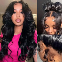Gurxen 30Inch Hidden Strap 360 Body Wave Lace Front Wigs Human Hair Pre Plucked Full 360 Frontal Wigs Human Hair Transparent Lace Wig For Women With Baby Hair (Body Wig, 30Inch)