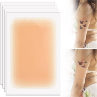 Lekgavd 4Pcs Invisible Tattoo Cover Up Patch, Ultra-Thin Breathable Scar Tape, Waterproof Sweatproof Body Skin Makeup Sticker Concealer Pad For Tattoo, Scar, Birthmarks (Light Skin Color)