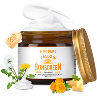 Beef Tallow Sunscreen Spf 50 For Face & Body, 2 Oz Natural & Organic Grass-Fed Tallow Sun Balm With Zinc, Hyaluronic Acid For Sensitive Skin, Broad Spectrum, Moisturizing, Reef Safe, No White Residue