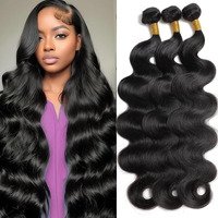Body Wave Bundles Human Hair 20 22 24 Inch 100% Unprocessed Brazilian Human Hair 3 Bundles For Black Women Body Wave Hair Extensions Natural Color