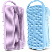 Yealife 2Pcs Silicone Body Scrubber, Loofah For Women, Gentle Exfoliating Shower Cleaner Bath Brush, Rubber Body Wash Deep Cleaning & Exfoliator & Massage, Travel-Friendly For Bathroom