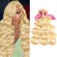 Blonde Human Hair Bundles Body Wave 613 Bundles 14 16 18 Inch 100% Unprocessed 12A Grade Brazilian Virgin Remy Sew In Hair Extensions Silky And Soft No Tangle Multipurpose