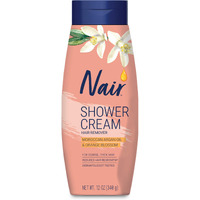 Nair Shower Cream Hair Remover With Moroccan Argan Oil And Orange Blossom, Body Hair Removal Cream For Women, 12 Oz