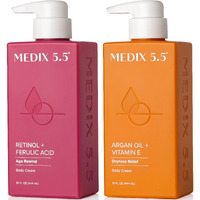 Medix 5.5 Retinol Body Lotion + Argan Oil Cream 2Pc Skin Care Set Body & Face Moisturizer | Firming Body Lotion Bundle Reduces Look Of Wrinkles, Cellulite, Crepey Skin, & Uneven Skin Tone, 2Pc