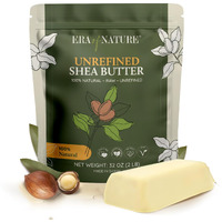 Era Of Nature Organic Unrefined Raw African Ivory White Shea Butter 32Oz - Moisturizing Raw Shea Butter Bar For Skin & Hair, Diy Lip Balm Base, Cream, Soap & Lotion Making Supplies Kit, Skincare