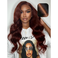 Unice Bye Bye Knots 7X5 Pre Cut Lace Glueless Wig Reddish Brown Body Wave Wig Pre Bleached Invisible Knots Pre Everything Wig Human Hair Wig Pre Plucked 150% Density 24 Inch