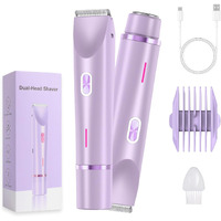 2025 New Electric Womens Shaver, Glowshave 2-In-1 Women's Body Shaver, Bikini Electric Razor, Wet And Dry Use Body Trimmer For Home (Purple)