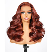 Megalook Hair 6X5 Reddish Brown Lace Front Wigs Human Hair Pre Plucked Glueless Wigs Human Hair With Natural Hairline Hd Lace Frontal Wigs 230% Density Auburn Wig Body Wave Wig For Women 20 Inch