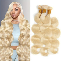 613 Human Hair Bundles Body Wave Blonde Bundles 22 24 26 Inch 100% Unprocessed 12A Grade Brazilian Virgin Hair Extensions For Women Soft And Silky No Smelling Can Be Dyed Or Restyled