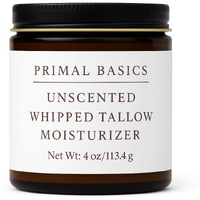 Primal Basics Grass Fed Grass Finished Whipped Unscented (Herb Infused With Calendula) Beef Tallow Moisturizer/Body Balm For Face, Body, Oily, Dry, Sensitive Skin -Contains Vitamins A, D, E, K