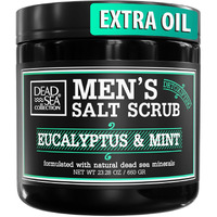 Salt Body Scrub Eucalyptus & Mint For Men- Moisturizes, Exfoliates & Nourishes Skin - Cleanses & Detoxifies With Dead Sea Minerals - Dead Sea Collection - 23.28 Oz