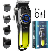Lqt Hair Clippers For Men Professional, Body Hair Trimmer & Cordless Grooming Set With Led Display Zero Gap Clippers,Fade Haircut Kit, Electric Hair Cut Machines- Ideal Gifts For Men (Gold)